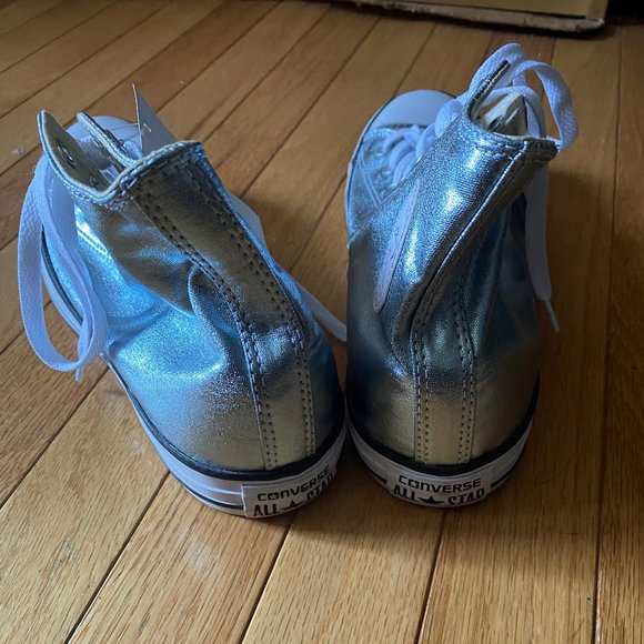 Metallic Unisex Ice Blue Converse - Picture 2 of 6